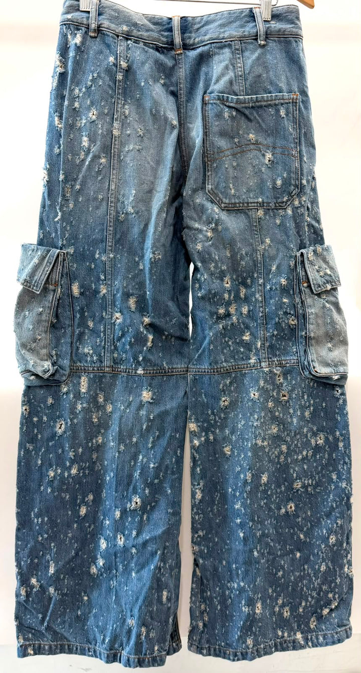 ACNE STUDIOS DISTRESSED BOYFRIEND CARGO JEANS