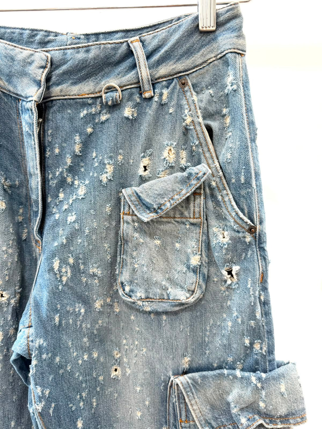 ACNE STUDIOS DISTRESSED BOYFRIEND CARGO JEANS