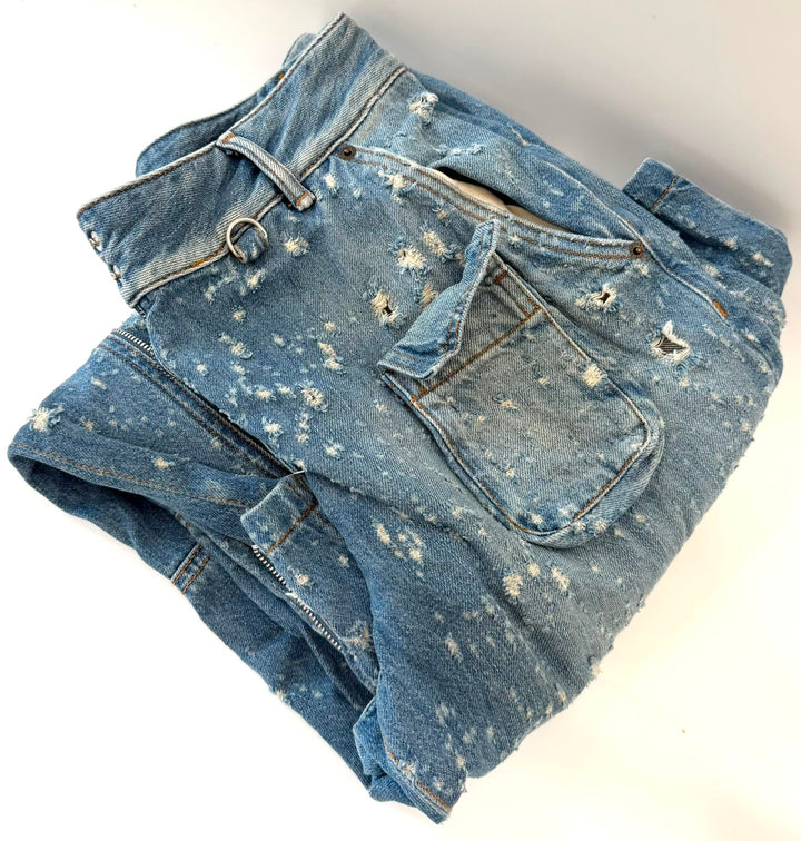 ACNE STUDIOS DISTRESSED BOYFRIEND CARGO JEANS