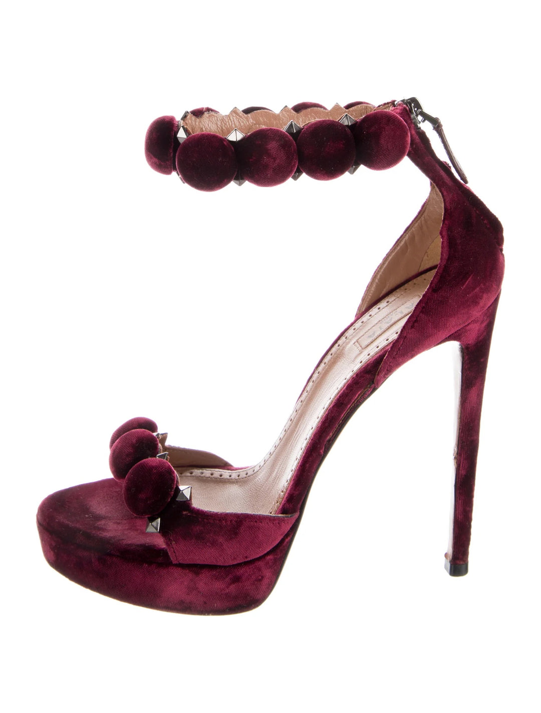 ALAÏA PARIS LA BOMBE VELVELT HEELS SANDALS