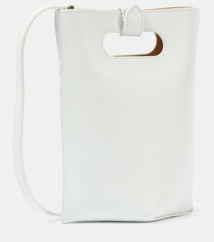 ALAÏA FOLDED SMALL CALFSKIN LEATHER TOTE BAG