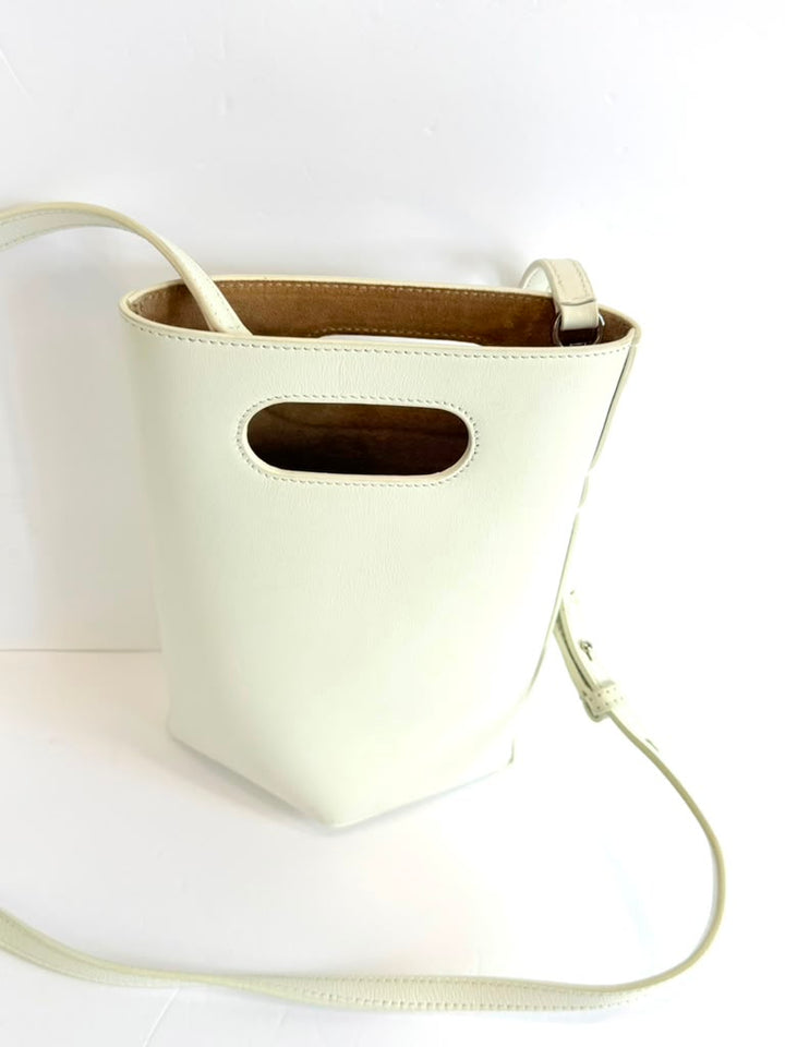 ALAÏA FOLDED SMALL CALFSKIN LEATHER TOTE BAG