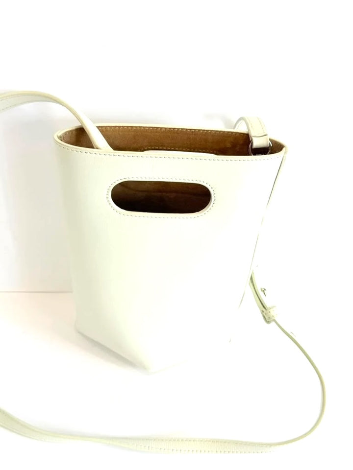 ALAÏA FOLDED SMALL CALFSKIN LEATHER TOTE BAG
