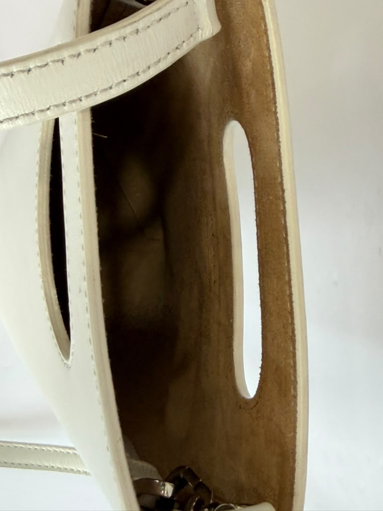 ALAÏA FOLDED SMALL CALFSKIN LEATHER TOTE BAG