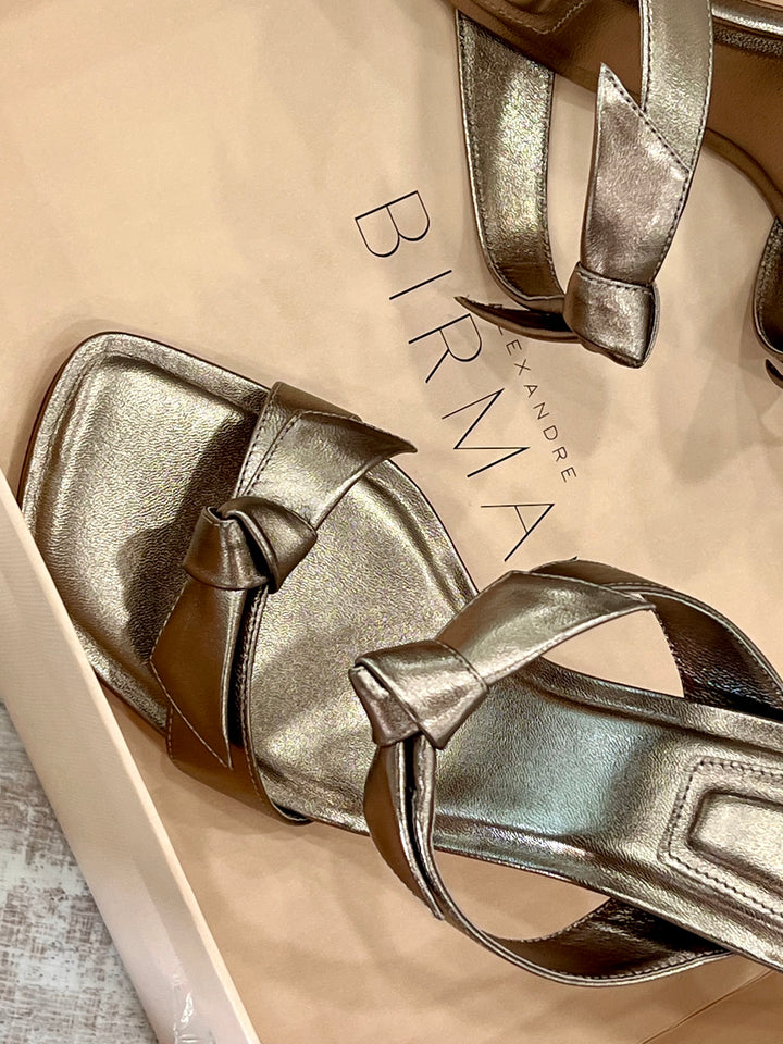 ALEXANDRE BIRMAN CLARITA SQUARE FLARE 85 LEATHER MULES SANDAL