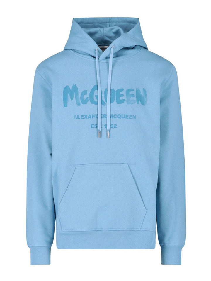 ALEXANDER MCQUEEN LOGO PRINT HOODED SWEATSHIRT
