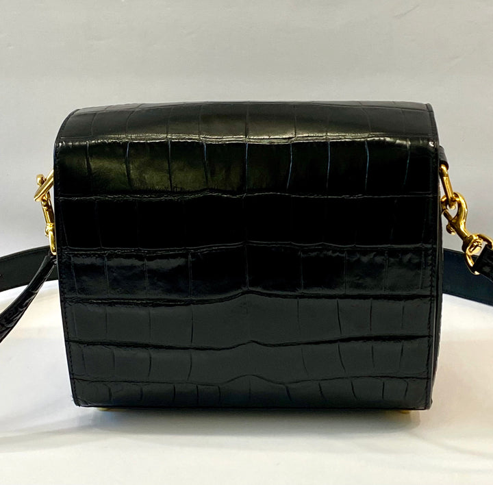ALEXANDER MCQUEEN CROC EMBOSSED CALFSKIN BOX 21 SHOULDER BAG