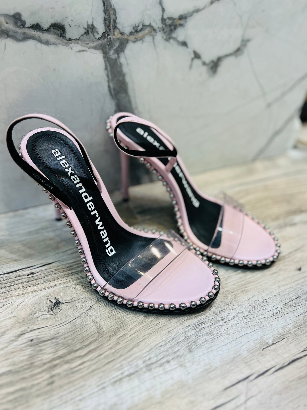 ALEXANDER WANG NOVA LEATHER BEAD SLINGBACK SANDALS