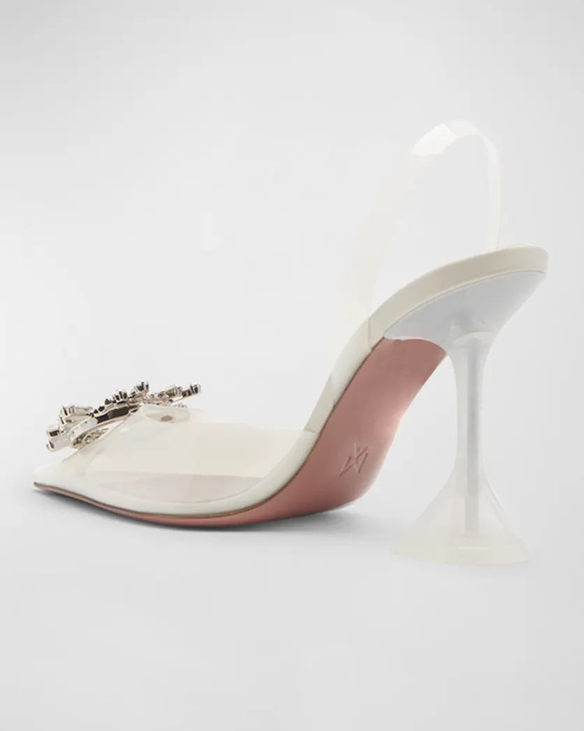 AMINA MUADDI BEGUM 90MM GLASS SLINGBACK PUMPS
