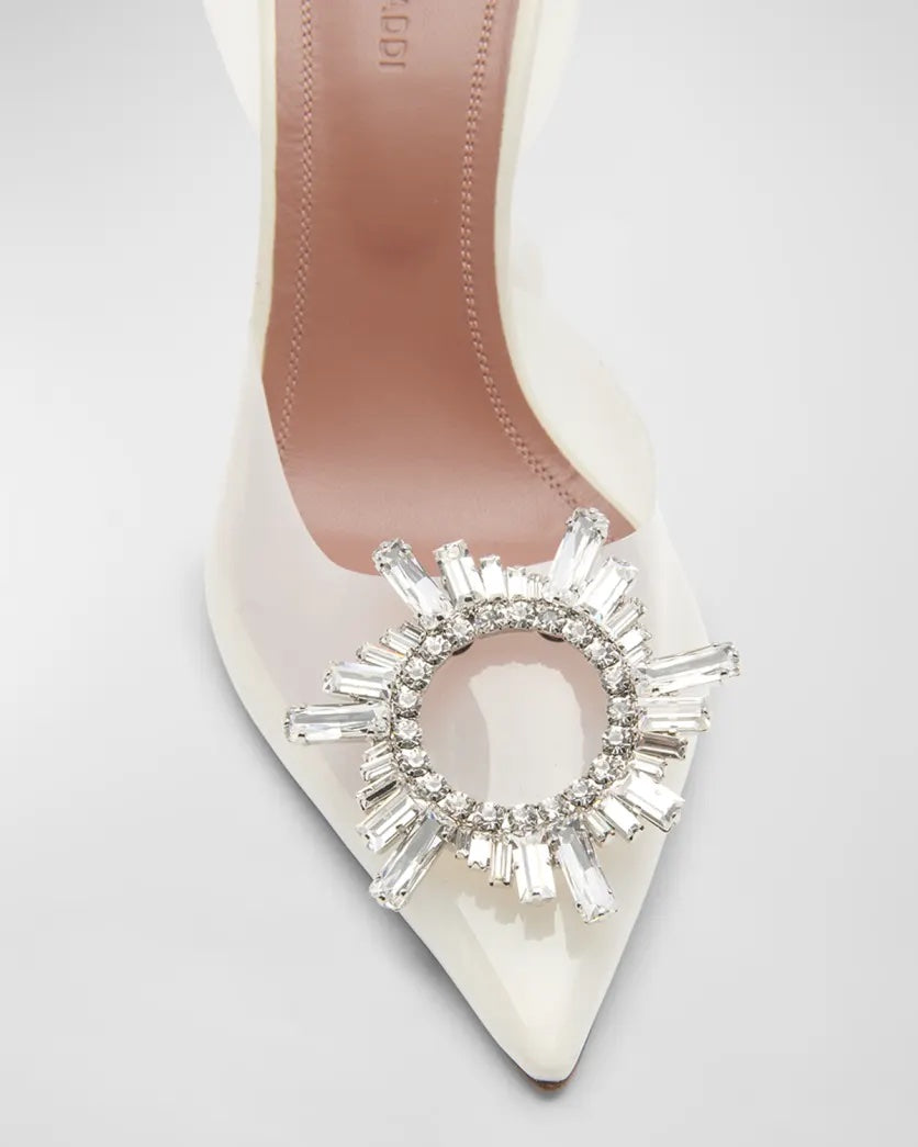 AMINA MUADDI BEGUM 90MM GLASS SLINGBACK PUMPS