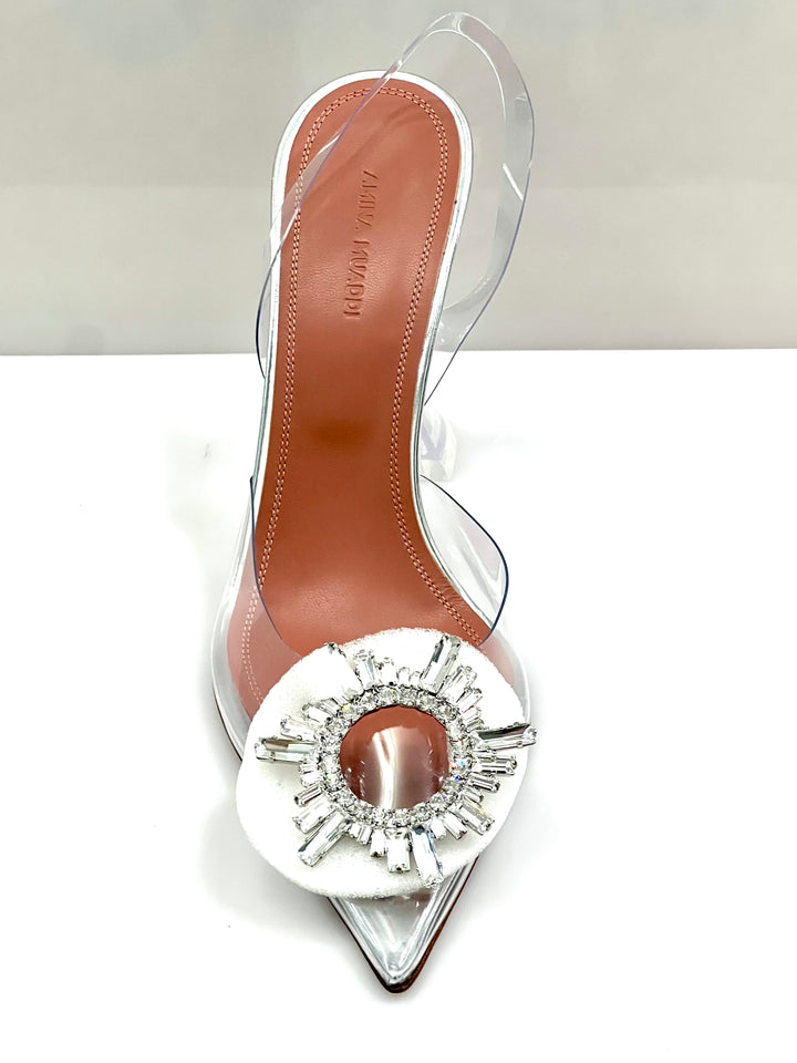 AMINA MUADDI BEGUM 90MM GLASS SLINGBACK PUMPS