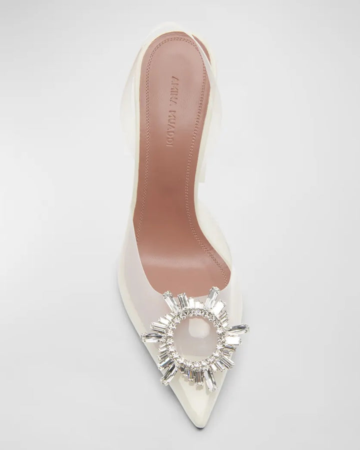 AMINA MUADDI BEGUM 90MM GLASS SLINGBACK PUMPS