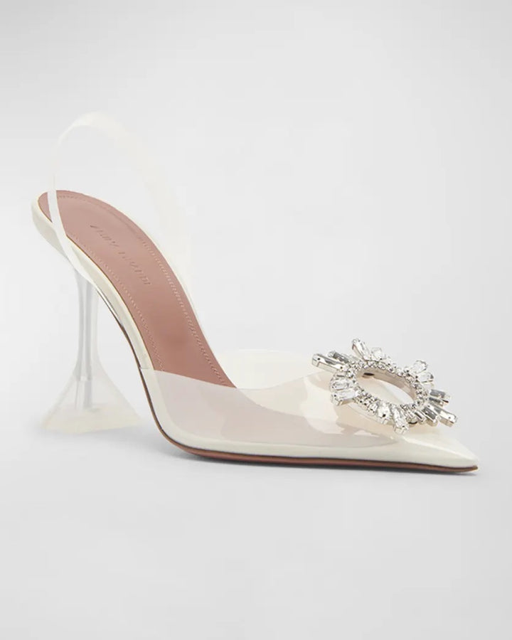 AMINA MUADDI BEGUM 90MM GLASS SLINGBACK PUMPS