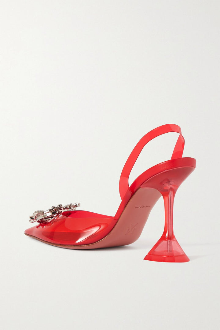AMINA MUADDI BEGUM CRYSTAL EMBELLISHED SLINGBACK PUMPS