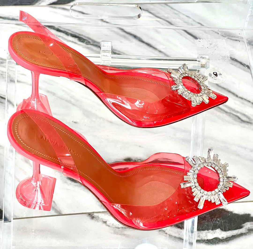 AMINA MUADDI BEGUM CRYSTAL EMBELLISHED SLINGBACK PUMPS