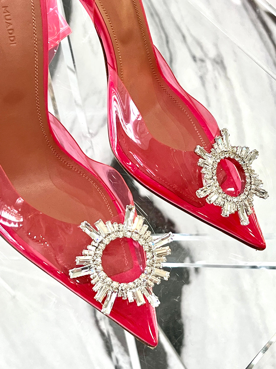 AMINA MUADDI BEGUM CRYSTAL EMBELLISHED SLINGBACK PUMPS