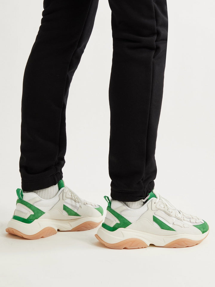 AMIRI BONE RUNNER LEATHER SUEDE &amp; MESH SNEAKERS