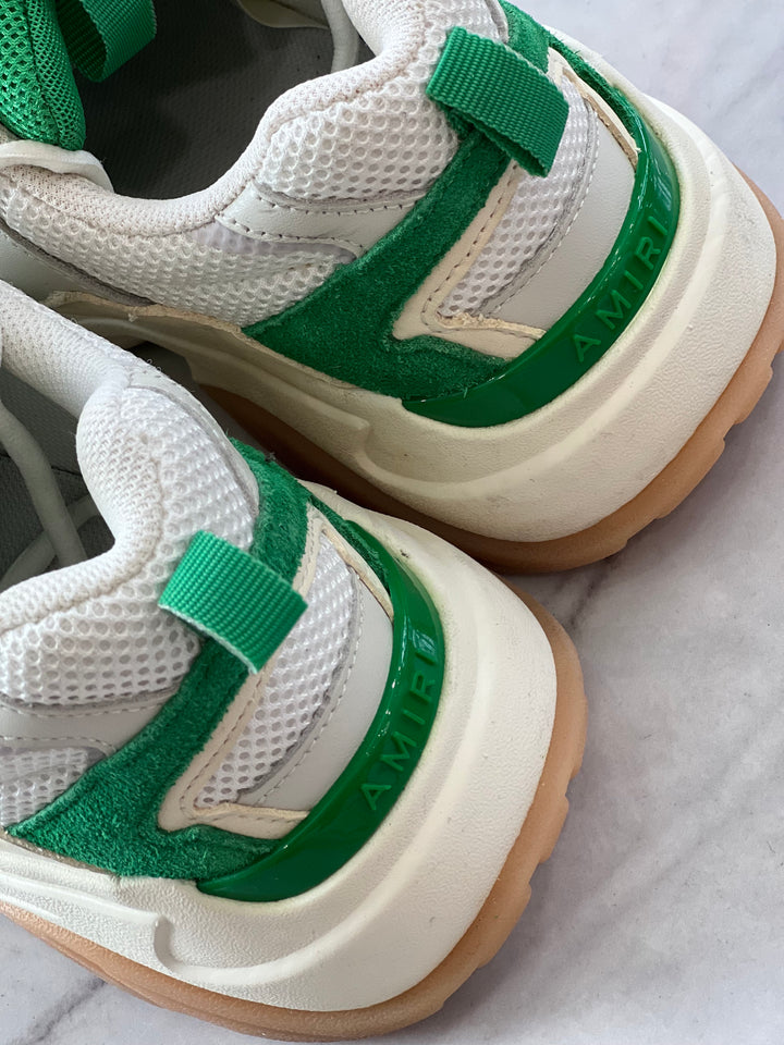 AMIRI BONE RUNNER LEATHER SUEDE &amp; MESH SNEAKERS