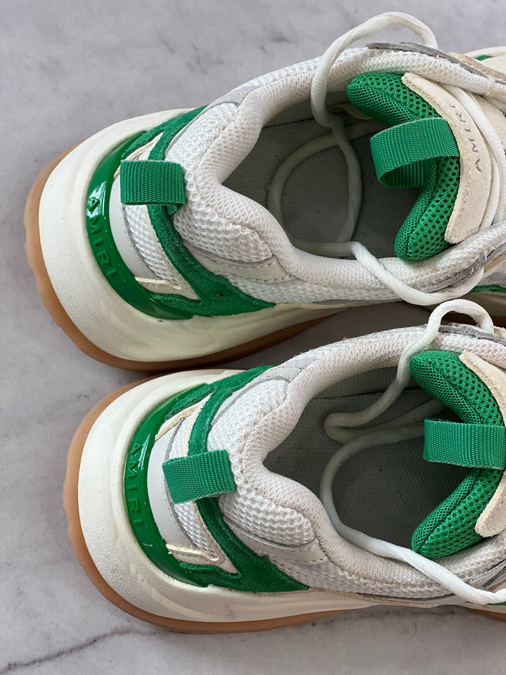 AMIRI BONE RUNNER LEATHER SUEDE &amp; MESH SNEAKERS