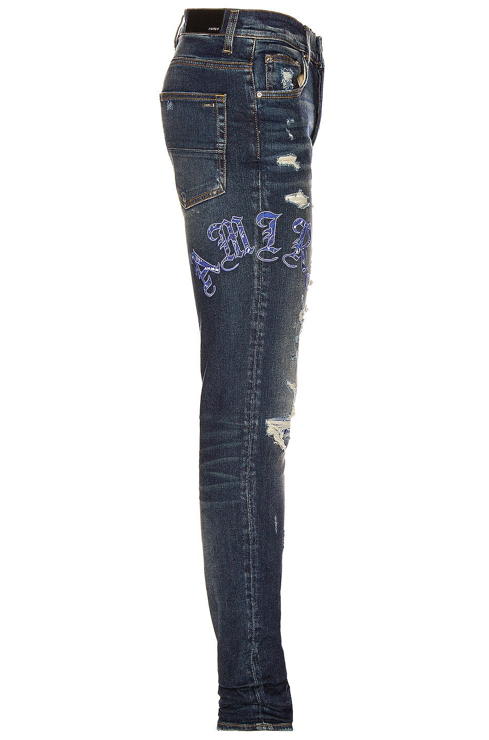AMIRI OLD ENGLISH LOGO DISTRESSED JEANS – Caroline's Fashion Luxuries