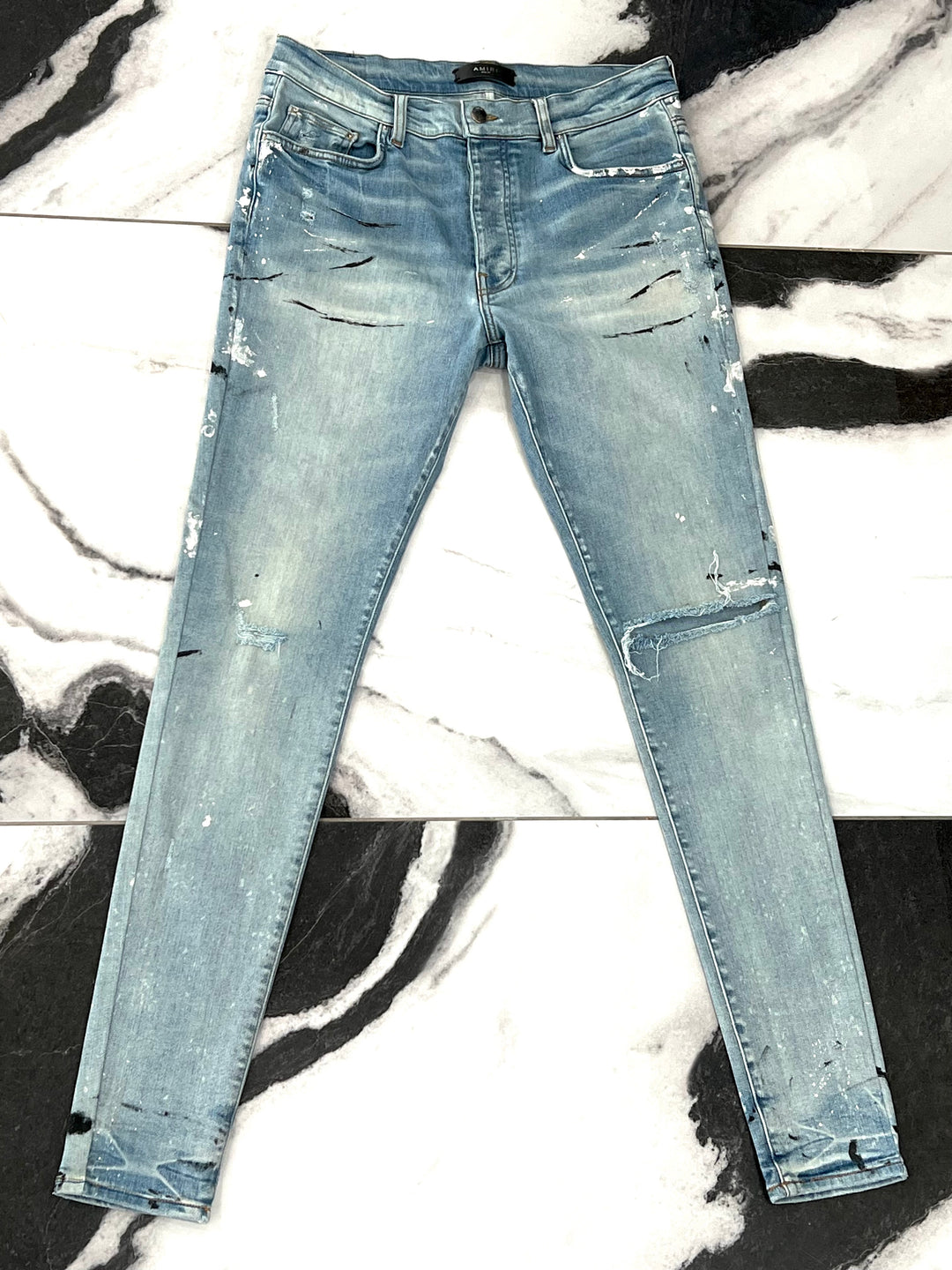 AMIRI PAINT SPLATTER DISTRESSED SKINNY JEANS – Caroline's Fashion