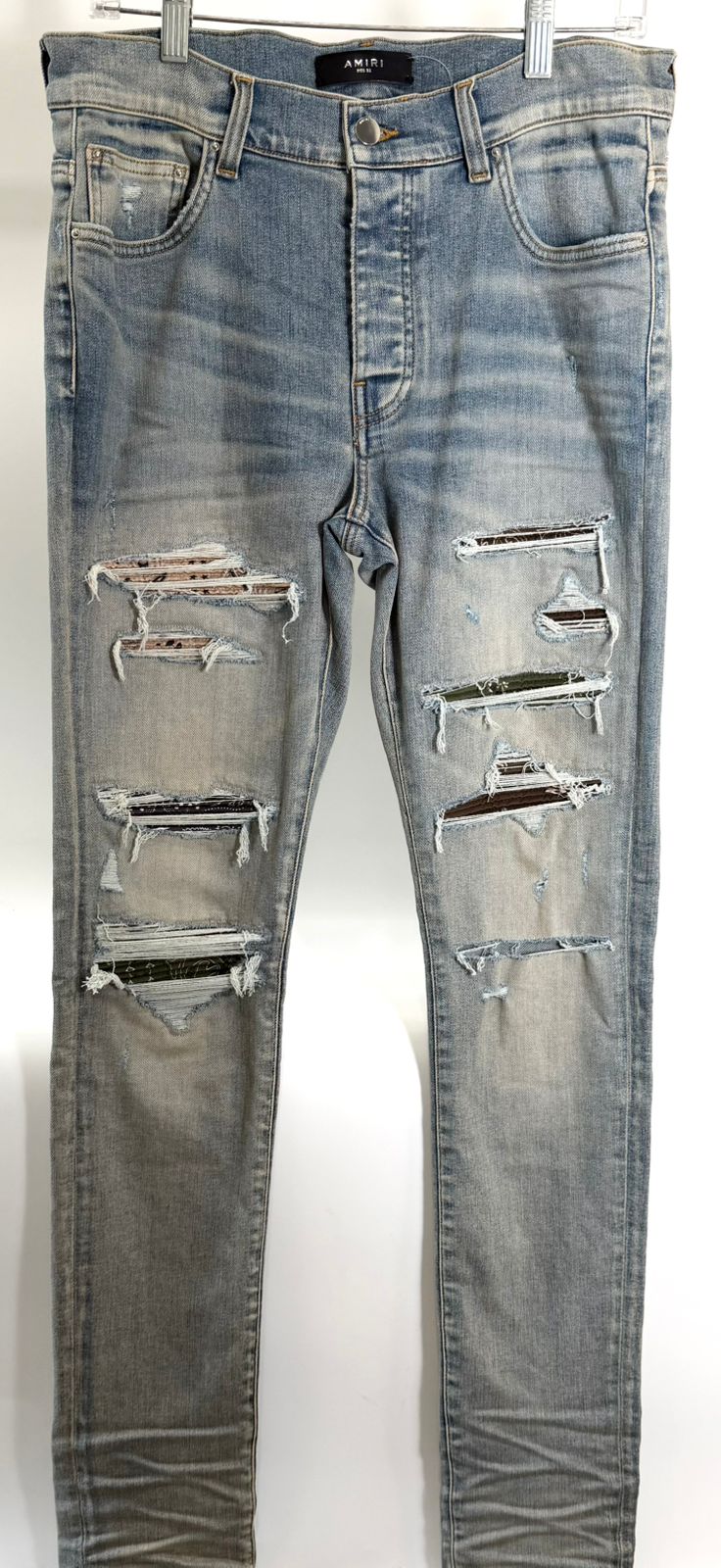 AMIRI MX1 BANDANA DISTRESSED SKINNY JEANS