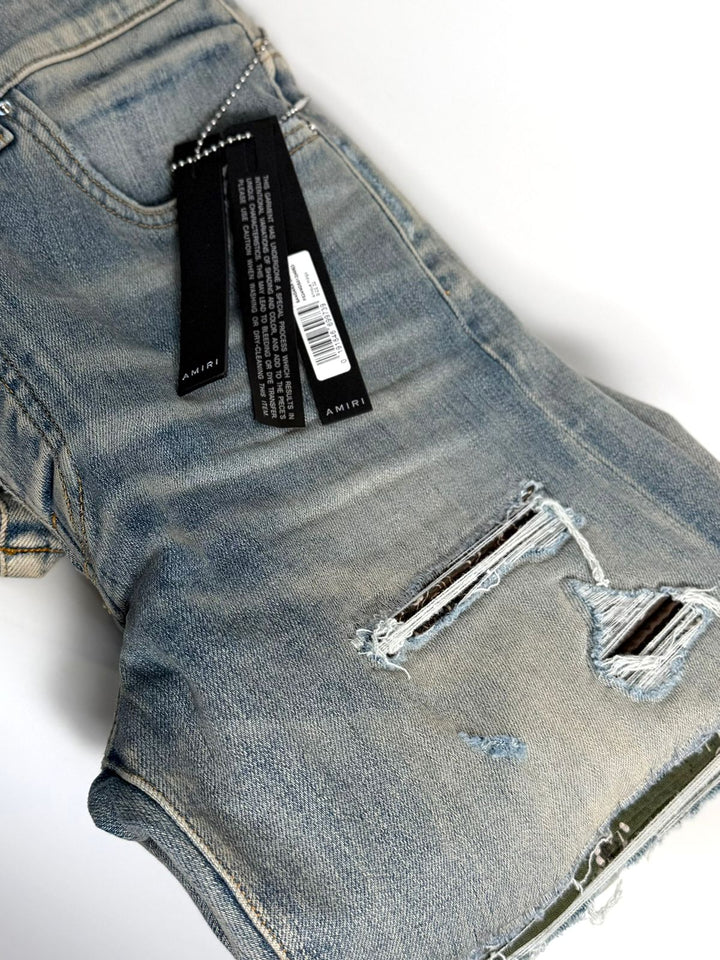 AMIRI MX1 BANDANA DISTRESSED SKINNY JEANS