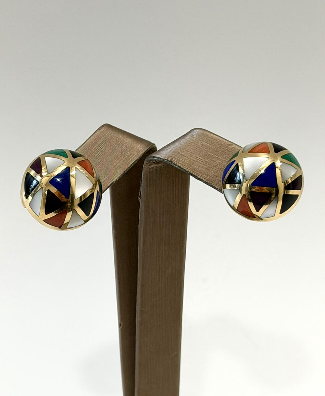 ASCH GROSSBARDT 14K YELLOW GOLD GEMSTONE EARRINGS