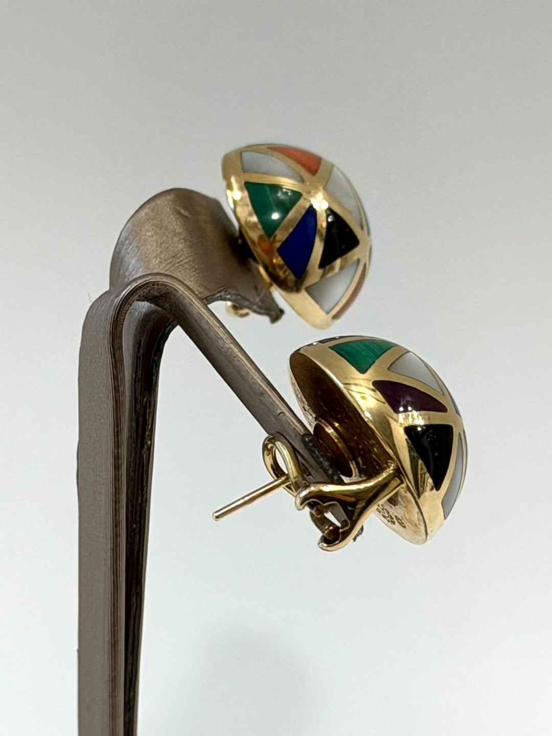ASCH GROSSBARDT 14K YELLOW GOLD GEMSTONE EARRINGS