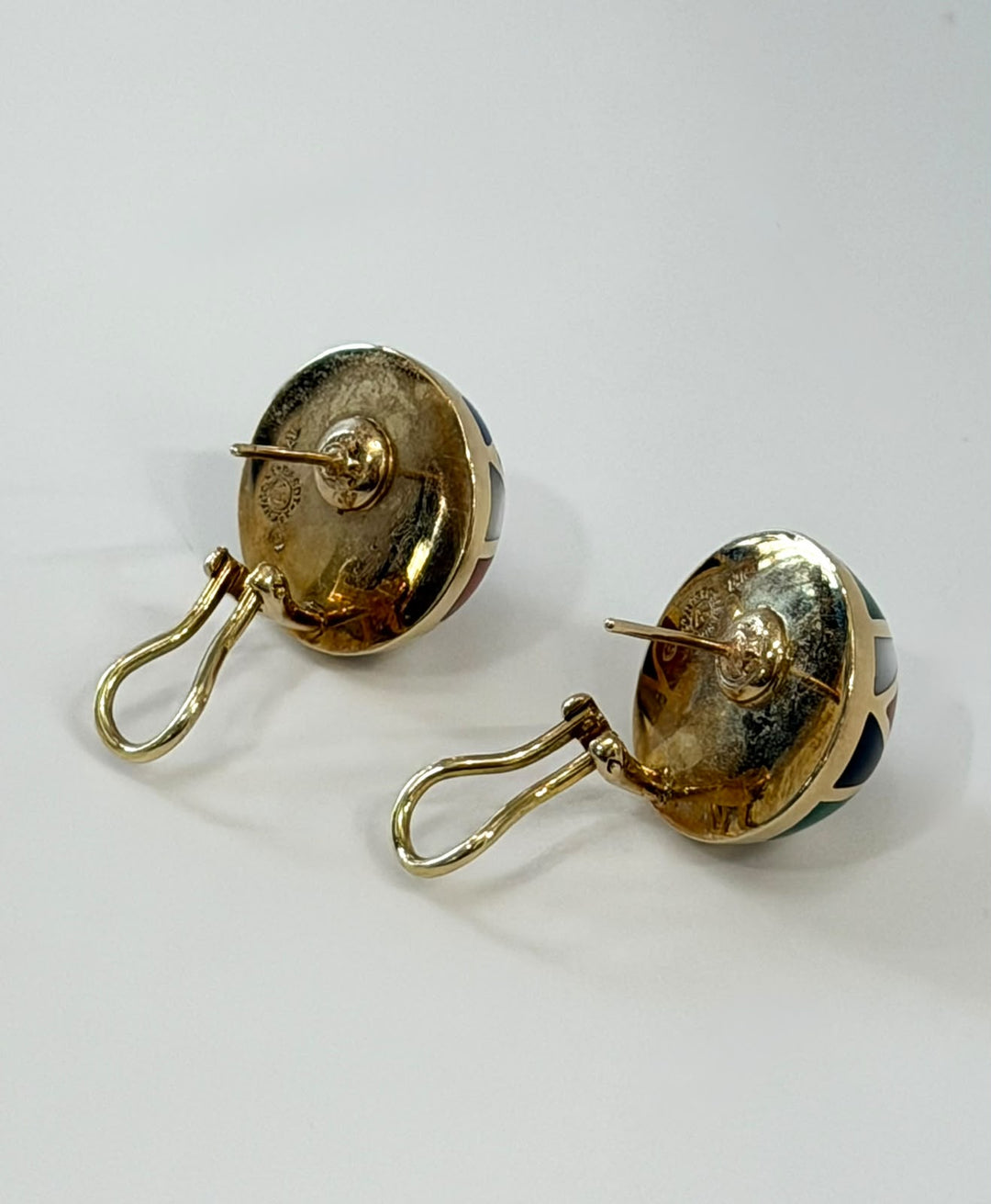 ASCH GROSSBARDT 14K YELLOW GOLD GEMSTONE EARRINGS