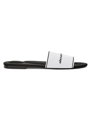 ALEXANDER WANG KYRA LOGO JACQUARD STRETCH KNIT SLIDES
