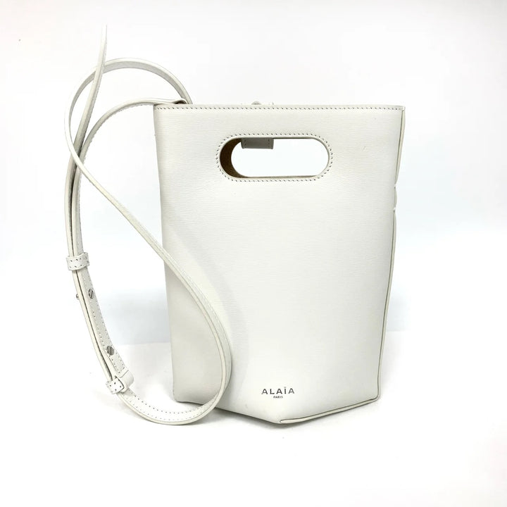ALAÏA FOLDED SMALL CALFSKIN LEATHER TOTE BAG
