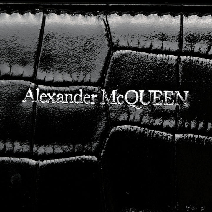 ALEXANDER MCQUEEN CROC EMBOSSED CALFSKIN JEWELLED SATCHEL