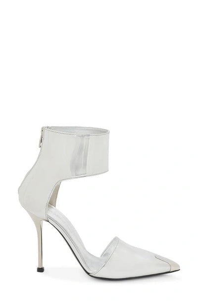 ALEXANDER MCQUEEN SILVER HARNESS PUNK HEELS