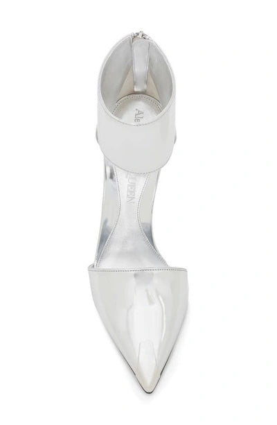 ALEXANDER MCQUEEN SILVER HARNESS PUNK HEELS