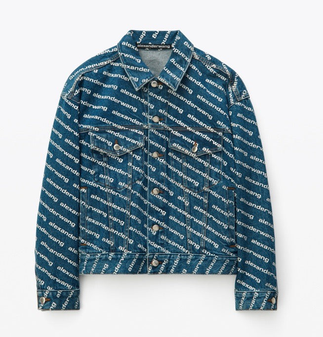 ALEXANDER WANG GAME LOGO DENIM JACKET – Caroline's Fashion Luxuries