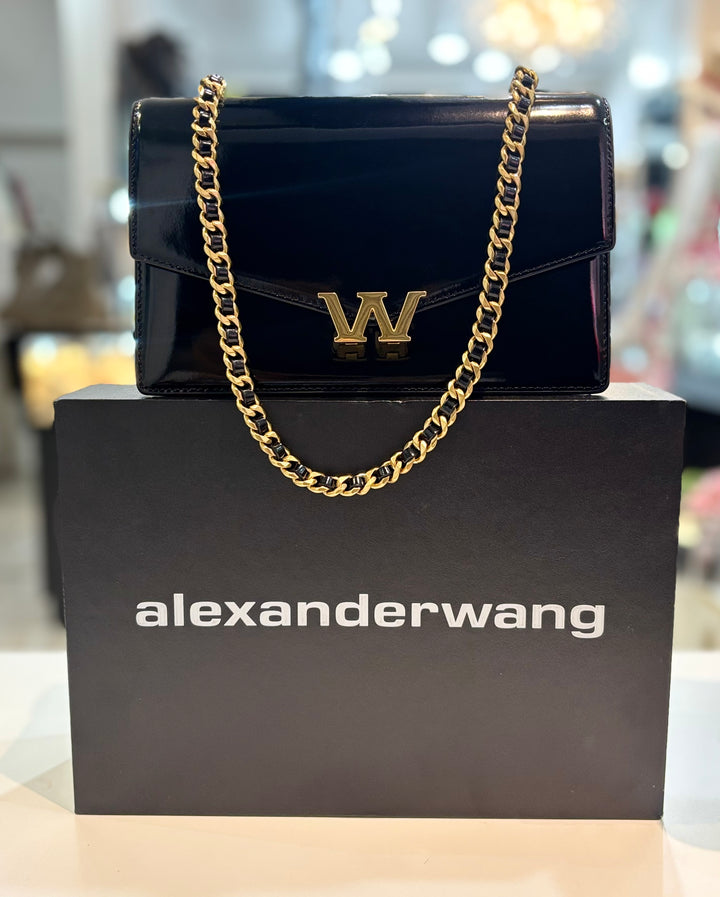ALEXANDER WANG W LEGACY SPAZZOLATO SHINY LEATHER SMALL SHOULDER BAG