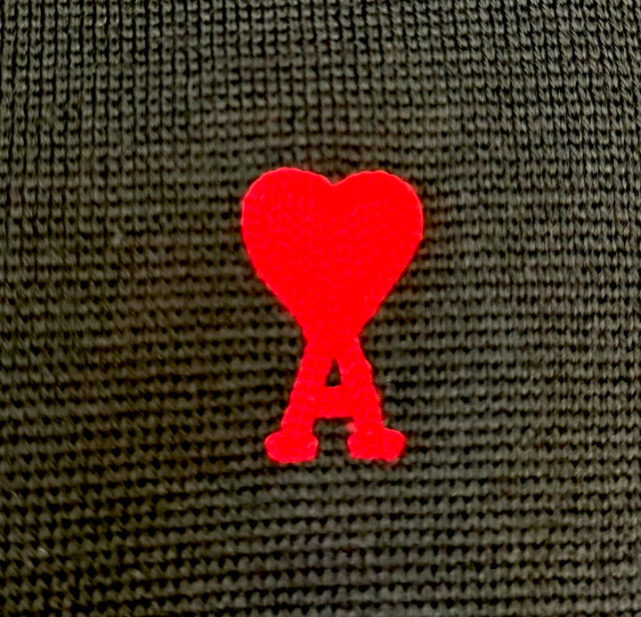 AMI PARIS AMI DE COEUR V NECK MERINO WOOL CARDIGAN
