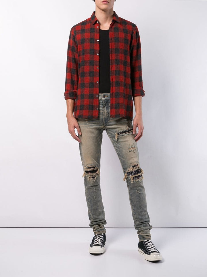 AMIRI MX1 BANDANA DISTRESSED SKINNY JEANS