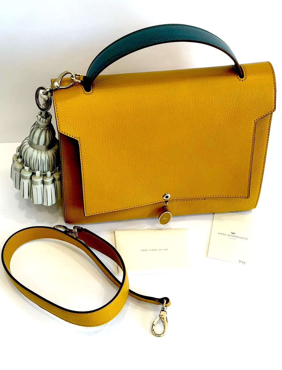 ANYA HINDMARCH BATHURST CALFSKIN LEATHER TWO-WAY SHOULDER BAG