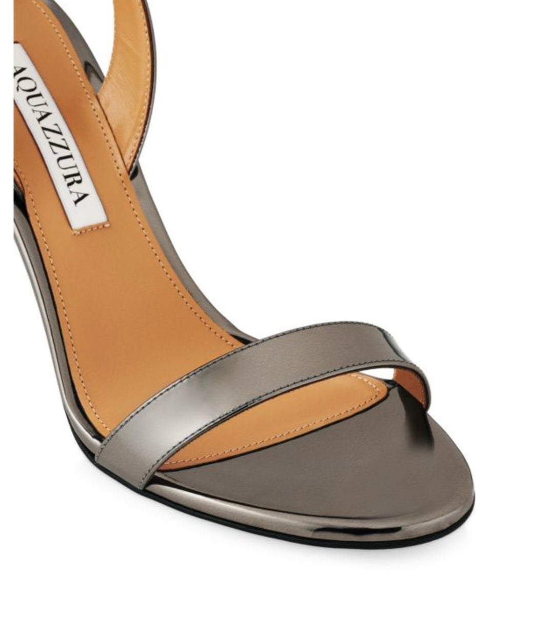 AQUAZZURA SO NUDE 85 MIRRORED LEATHER SANDALS