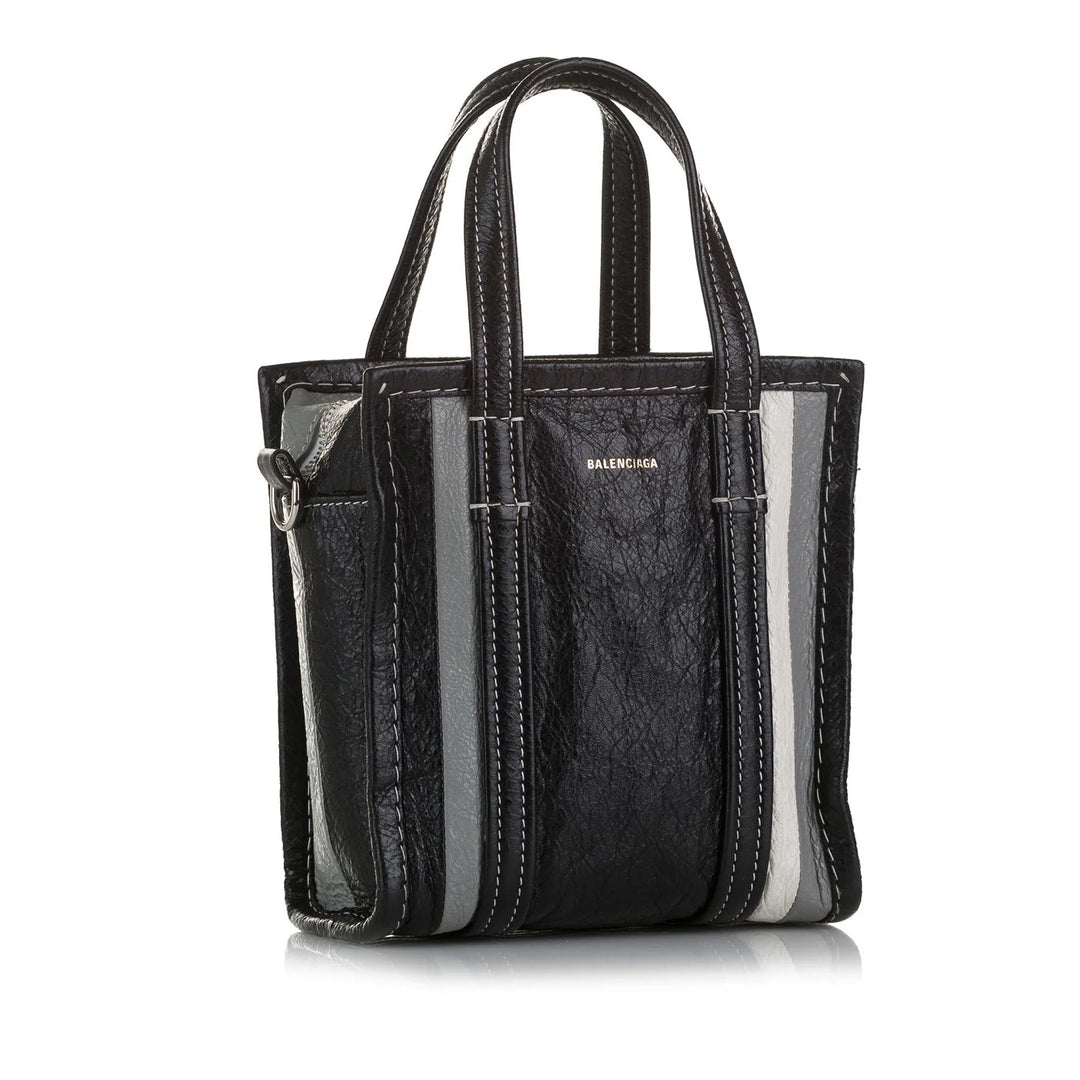 BALENCIAGA BAZAR XXS 2WAY SHOPPER LEATHER TOTE BAG