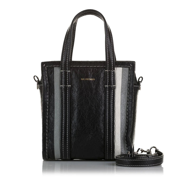 BALENCIAGA BAZAR XXS 2WAY SHOPPER LEATHER TOTE BAG