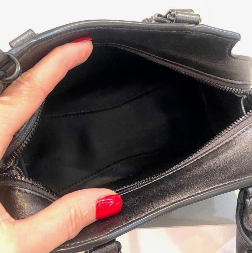 BALENCIAGA CALFSKIN LEATHER NEO MINI CITY BAG