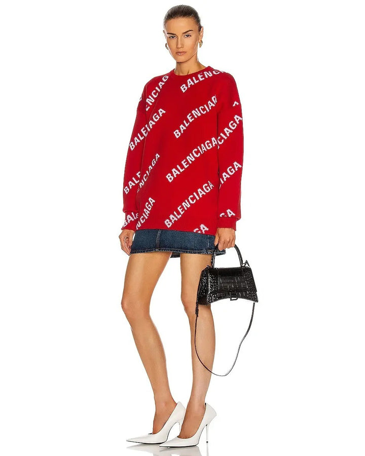 BALENCIAGA CROC EMBOSSED LEATHER HOURGLASS XS CROSSBODY BAG
