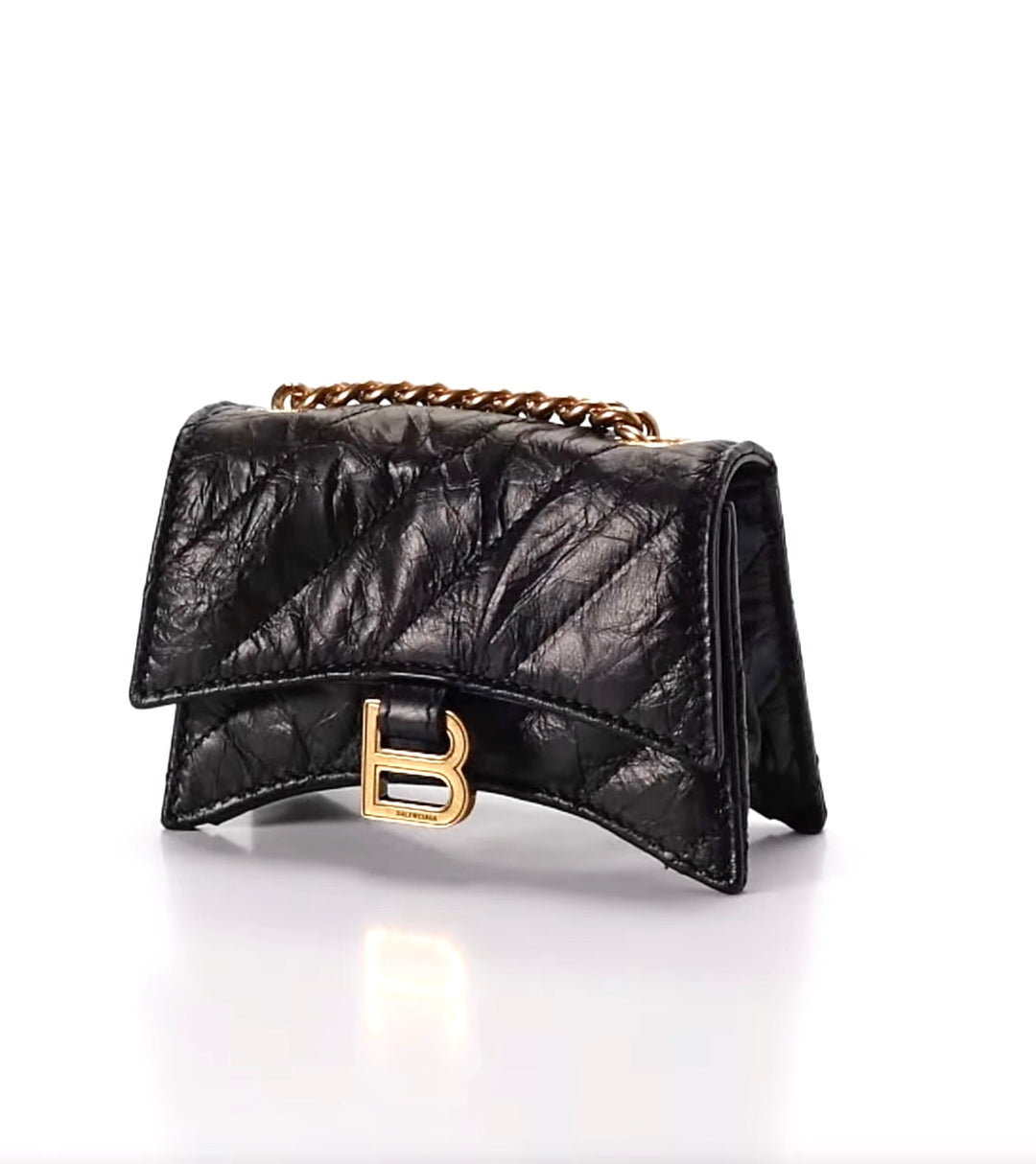 BALENCIAGA CRUSH QUILTED CALFSKIN MINI CHAIN BAG
