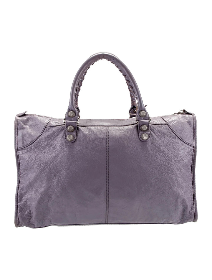 BALENCIAGA LAMBSKIN LEATHER JACINTHE GIANT 12 WORK BAG
