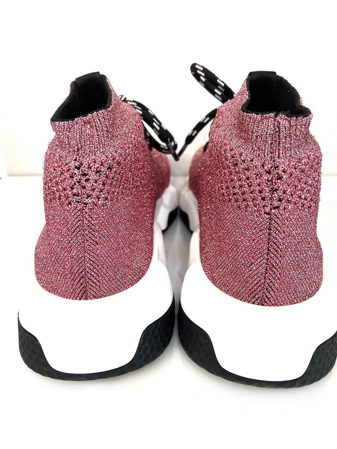BALENCIAGA LAMINATED KNIT SPEED LACE-UP SNEAKERS