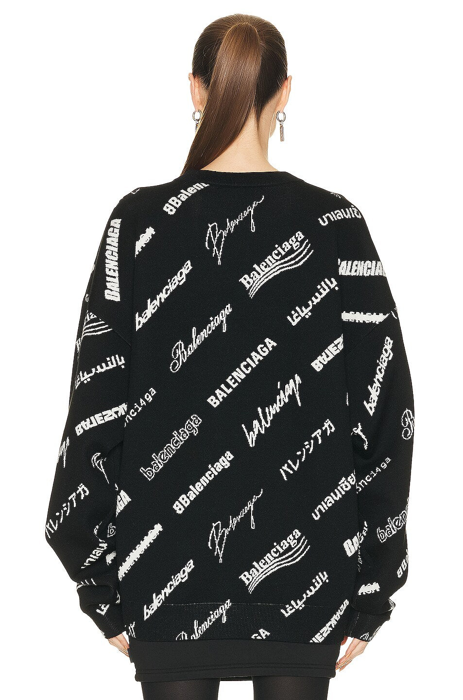 BALENCIAGA LUNAR ALL-OVER LOGO CREWNECK SWEATER