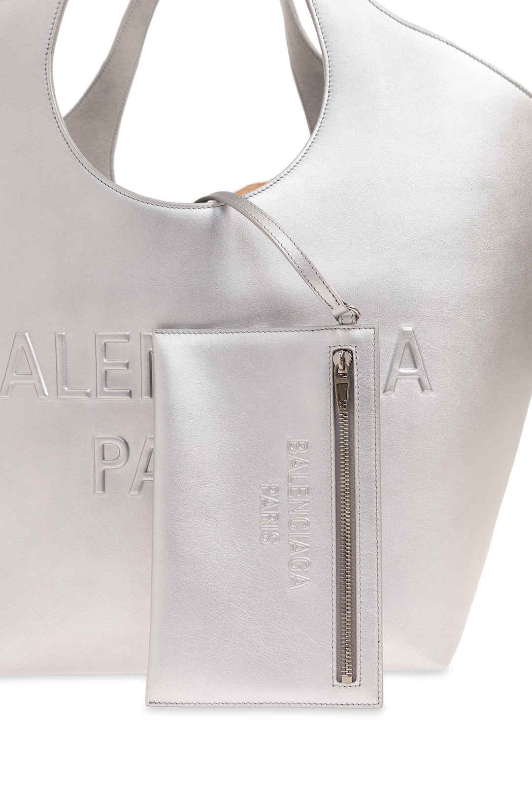 BALENCIAGA METALLIC CALFSKIN MEDIUM MARY KATE TOTE BAG